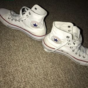 White hightop converse